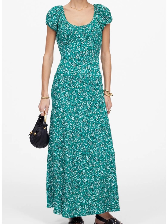 Madewell Dresses & Skirts - MADEWELL RUCHED SCOOP NECK FLORAL MAXI DRESS